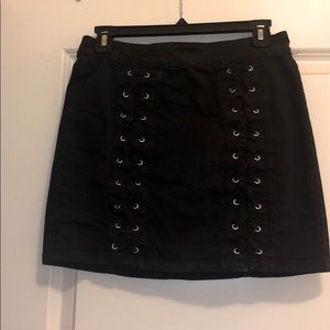 Black mini skirt